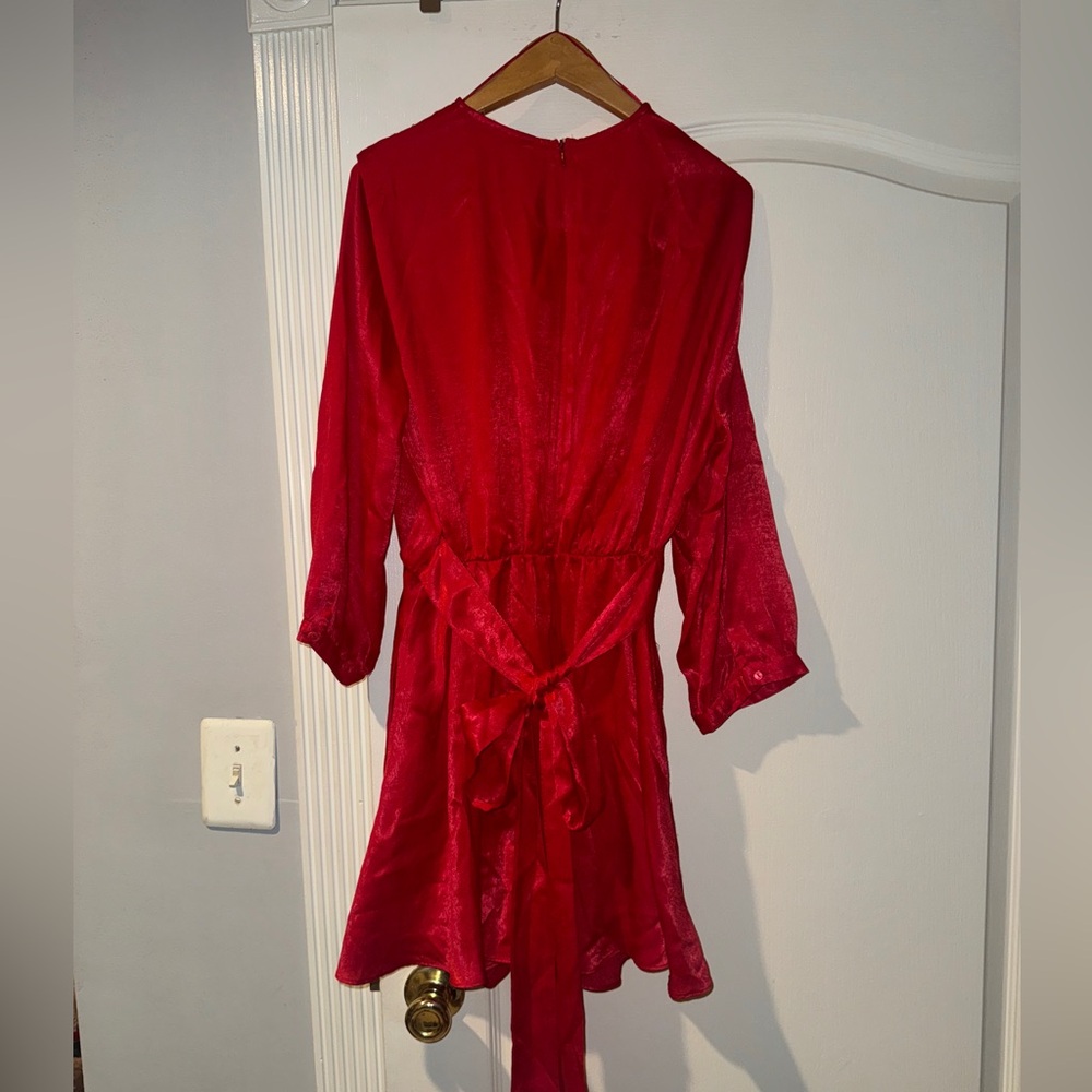 Zara Vibrant Red Satin Romper - Picture 4 of 7